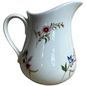 Vintage Cordon Bleu France B.I.A Floral Porcelain Saucer Pitcher 4.5" X 3"